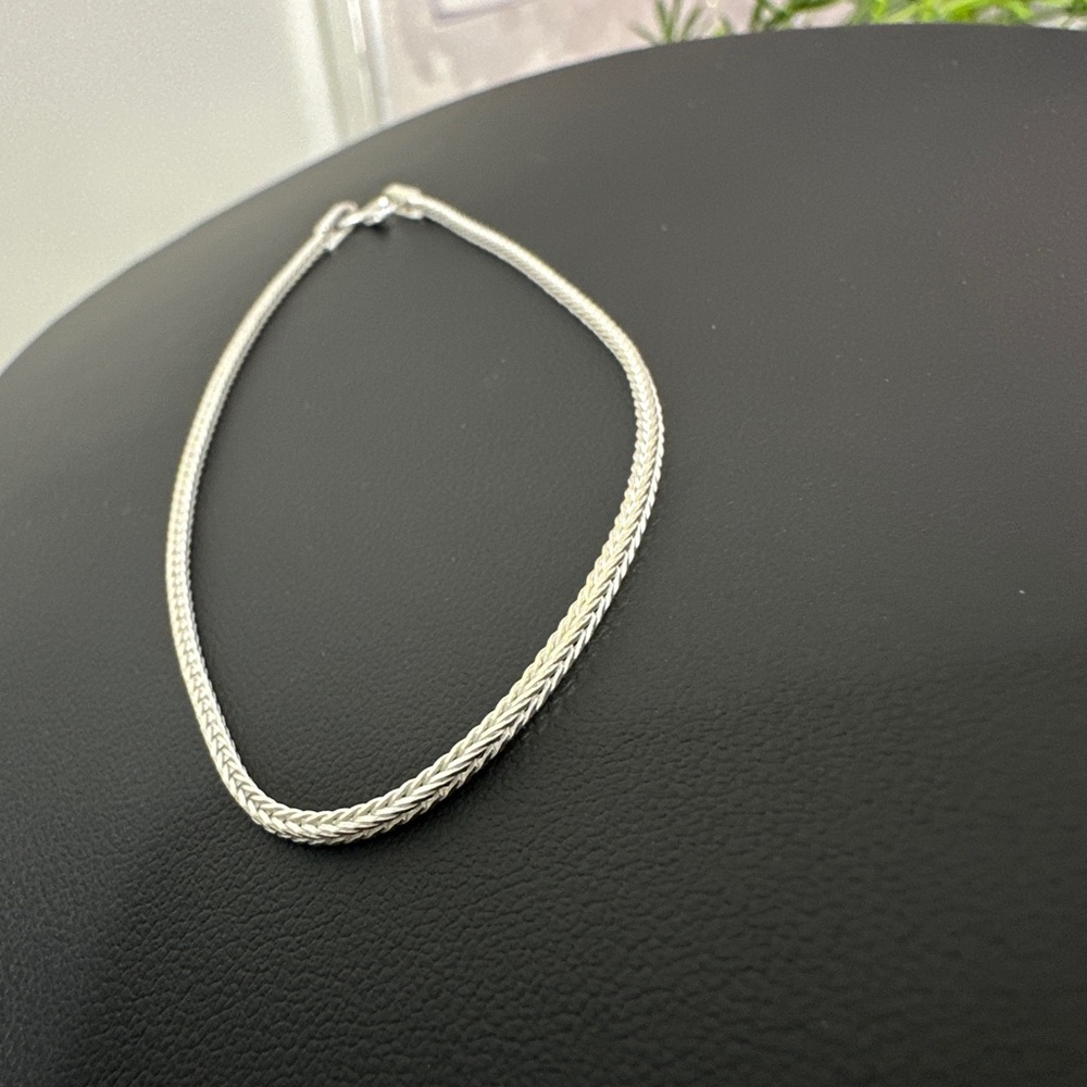 925 sterling silver Square Viking knit Sleek Silver bracelet